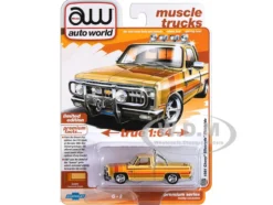 1981 Chevrolet Silverado Fleetside Pickup Truck Cream with Stripes "Hobby Exclusive" Series 1/64 Diecast Model Car by Auto World