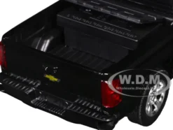 2017 Chevrolet Silverado 1500 LT Z71 Crew Cab Pickup Truck with Bed Cage Black and White with Flashing Light Bar and Front and Rear Lights and Sounds 1/27 Diecast Model Car by Motormax