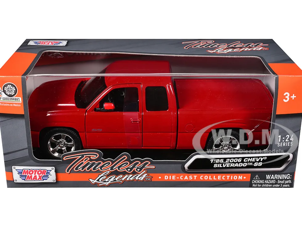 2006 Chevrolet Silverado SS Pickup Truck Red "Timeless Legends" Series 1/25 Diecast Model Car by Motormax