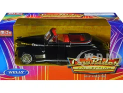 1941 Chevrolet Special Deluxe Convertible Black Red Interior Low Rider Collection 1/24 Diecast Model Car Welly 22411