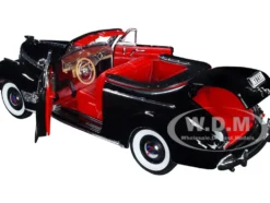 1941 Chevrolet Special Deluxe Convertible Black Red Interior NEX Models 1/24 Diecast Model Car Welly 22411