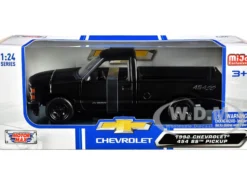 1992 Chevrolet 454 SS Pickup Truck Matt Black 1/24 Diecast Model Car Motormax 73203MTBK