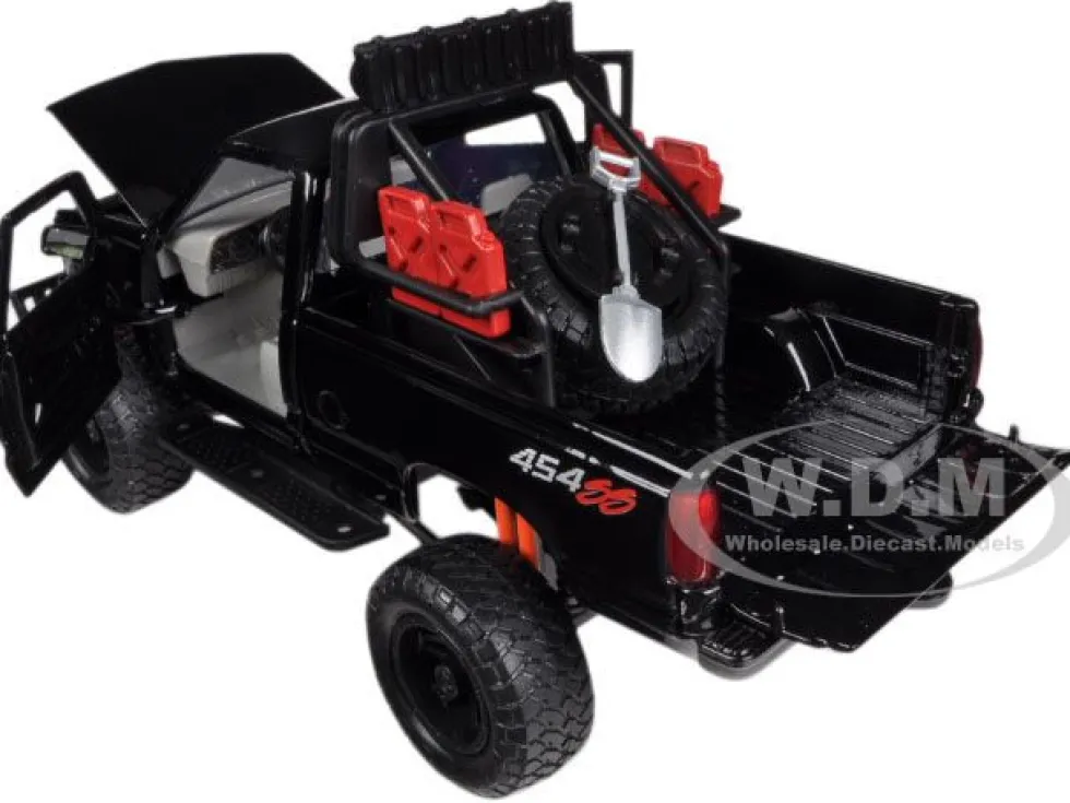 1992 Chevrolet 454 SS Pickup Truck Off Road Black 1/24 Diecast Model Motormax 79134