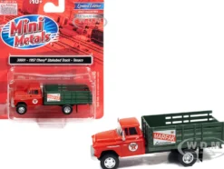 1957 Chevrolet Stakebed Truck Red Texaco Marfak Lubrication 1/87 (HO) Scale Model Car Classic Metal Works 30661