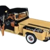 1957 Chevrolet 3100 Stepside Pickup Truck Black and Tan with Graphics Leinenkugle's Beer The Pride of Chippewa Falls 1/18 Diecast Model Auto World AW311
