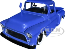 1955 Chevrolet Stepside Pickup Truck Matt Blue Just Trucks Series 1/24 Diecast Model Car Jada 34295