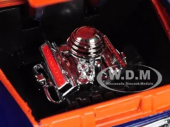 1955 Chevrolet 5100 Stepside Pickup Truck Gulf Dark Blue Orange 1/24 Diecast Model Car Motormax 79651