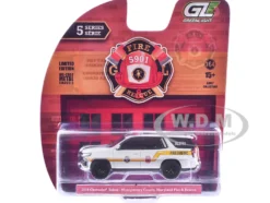 2024 Chevrolet Tahoe "Montgomery County, Maryland Fire & Rescue Bethesda-Chevy Chase Rescue Squad" White with Yellow Stripes "Fire & Rescue" Series #5 1/64 Diecast Model Car by Greenlight