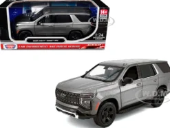 2025 Chevrolet Tahoe PPV Dark Gray Metallic "Custom Builder's Kit - Law Enforcement and Public Service" Series 1/24 Diecast Model Car by Motormax