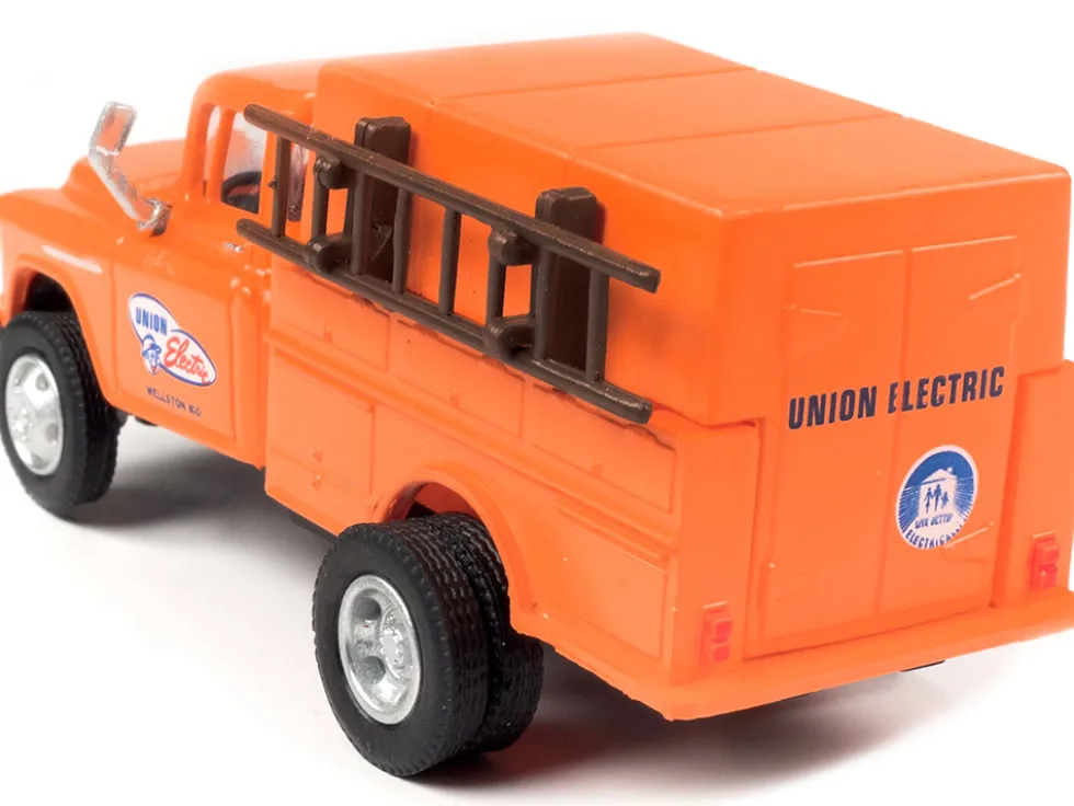 1955 Chevrolet Utility Truck Orange Union Electric 1/87 (HO) Scale Model Classic Metal Works 30651