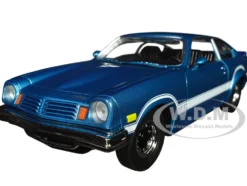 1974 Chevrolet Vega GT Blue Metallic with White Stripes Forgotten Classics Series 1/24 Diecast Model Car Motormax 79048BL