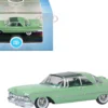 1959 Chrysler Imperial Crown 2 Door Hardtop Highland Green and Ballad Green 1/87 HO Scale Diecast Model Car Oxford Diecast 87IC59002