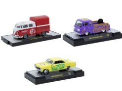 Coca-Cola Set of 3 pieces Release 53 Limited Edition to 10000 pieces Worldwide 1/64 Diecast Model Cars by M2 Machines