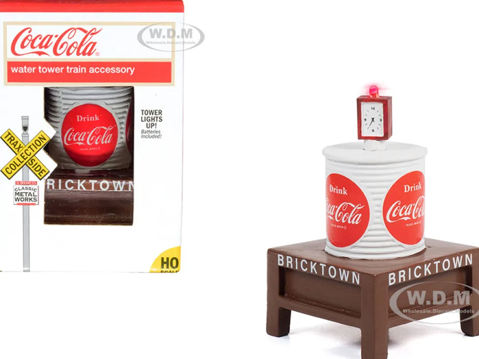 Coca-Cola Water Tower with Light Bricktown 1/87 HO Scale Models Classic Metal Works TC115