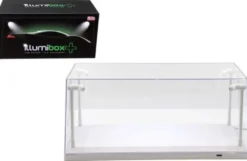 Collectible Display Show Case with LED Lights for 1/18 1/24 Models with White Base Illumibox 14005