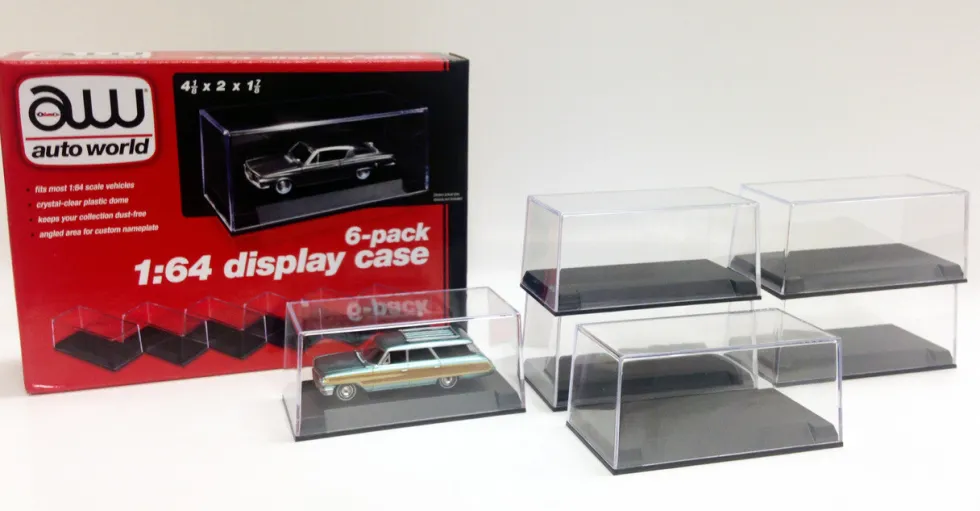 6 Collectible Display Show Cases for 1/64 Scale Model Cars Auto World AWDC008