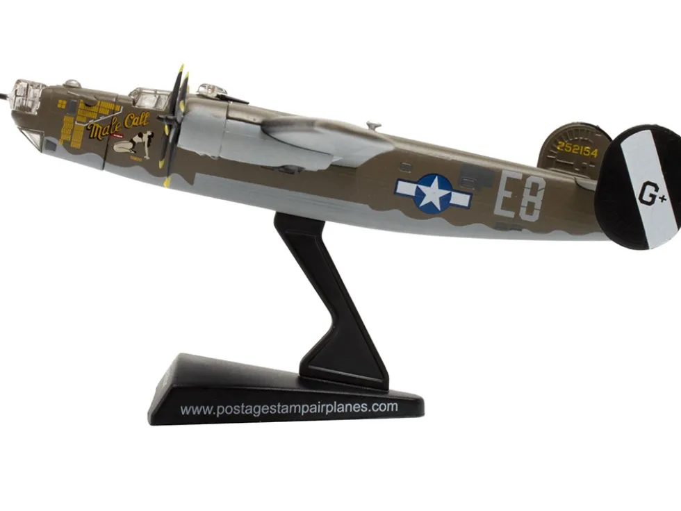 Consolidated B-24 Liberator Bomber Aircraft "Male Call, 707th Bomb Squadron, 446th Bomb Group" United States Army Air Forces 1/163 Diecast Model Airplane by Postage Stamp