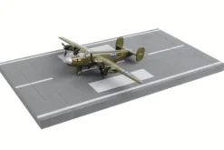 Consolidated B 24 Liberator Bomber Aircraft Olive Drab United States Army Air Force with Runway Section Diecast Model Airplane Runway24 RW045