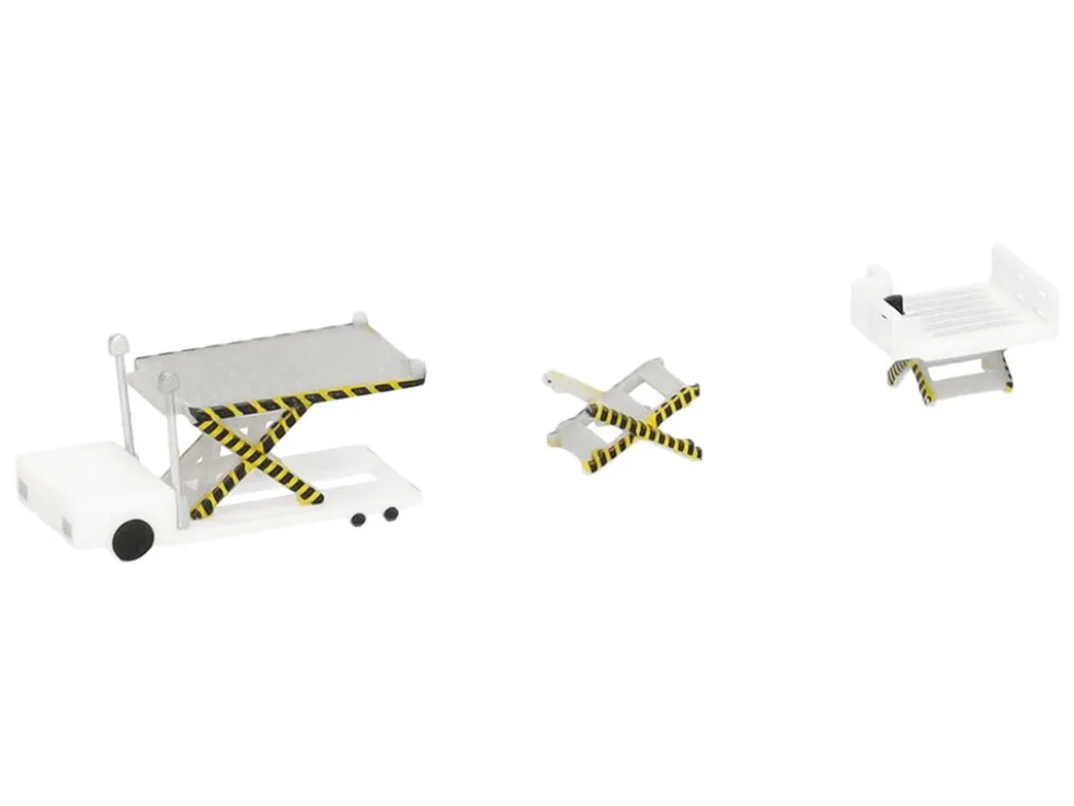 Container Loader 2 Vehicle Set White 1/500 Diecast Model by Herpa