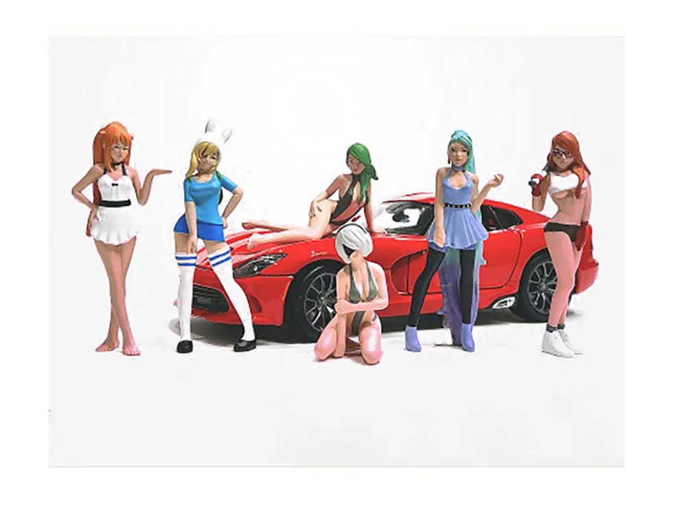 Cosplay Girls 6 piece Figure Set for 1/18 Scale Models American Diorama 18301-18302 18303 18304 18305 18306