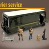 Courier Service 5 Piece Diecast Figures Set 2 Worker Figures 3 accessories Limited Edition 4800 pieces Worldwide 1/64 Scale Models American Diorama 76495