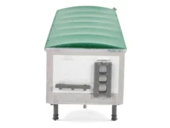 Covered Grain Trailer White with Green Tarp 