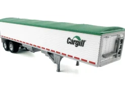 Covered Grain Trailer White with Green Tarp 