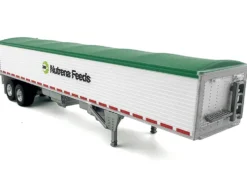 Covered Grain Trailer White with Green Tarp