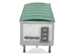 Covered Grain Trailer White with Green Tarp