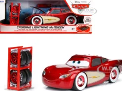 Cruising Lightning McQueen Red Metallic with Extra Wheels Disney & Pixar