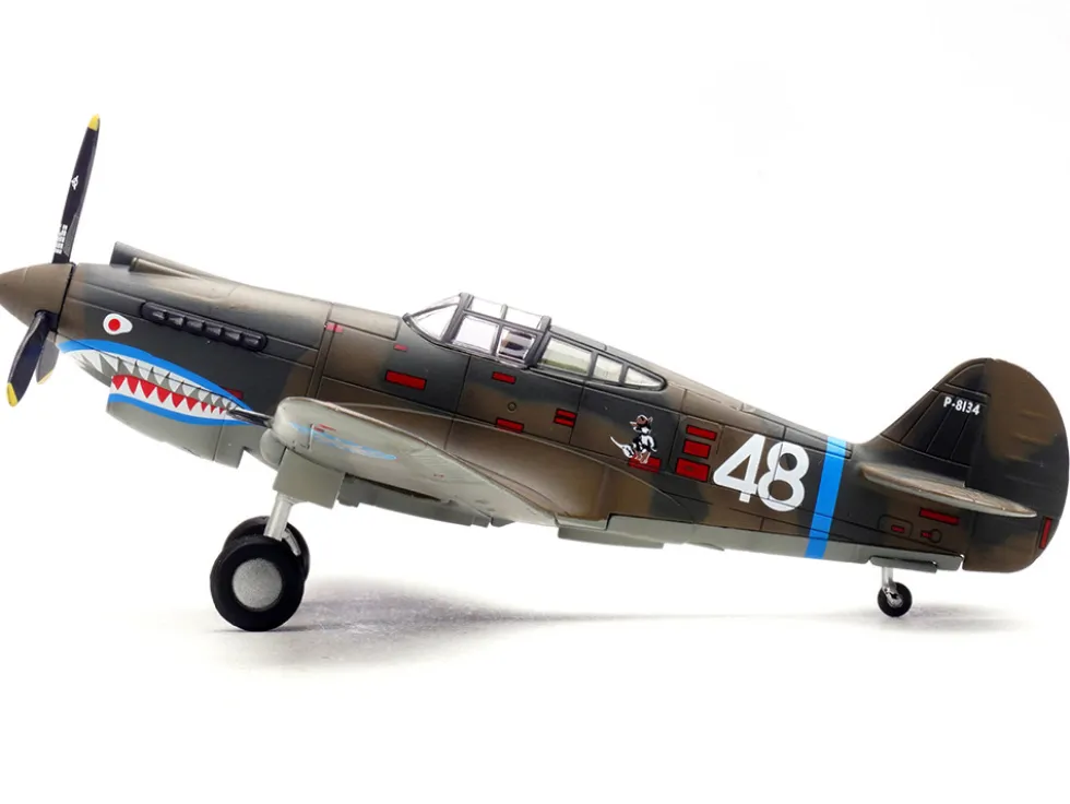 Curtiss P-40B/C Warhawk Fighter Aircraft "White 48, David Lee 'Tex' Hill, 2nd Squadron, Panda Bears, Chinese Air Force, Burma" (1942) 1st American Volunteer Group 1/72 Diecast Model Airplane by Legion