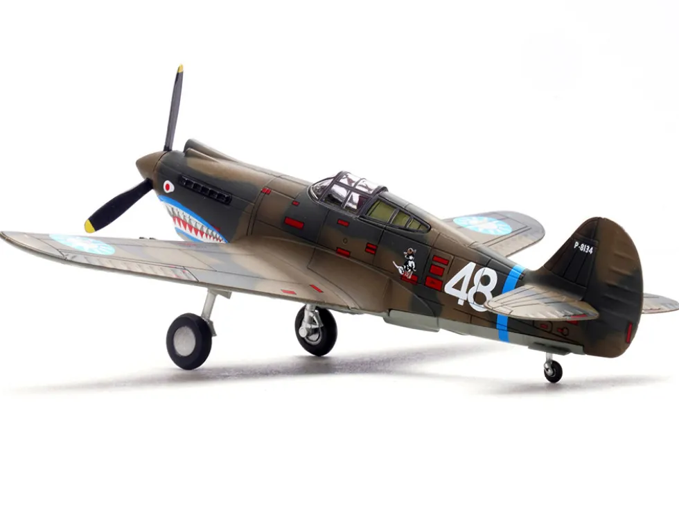 Curtiss P-40B/C Warhawk Fighter Aircraft "White 48, David Lee 'Tex' Hill, 2nd Squadron, Panda Bears, Chinese Air Force, Burma" (1942) 1st American Volunteer Group 1/72 Diecast Model Airplane by Legion
