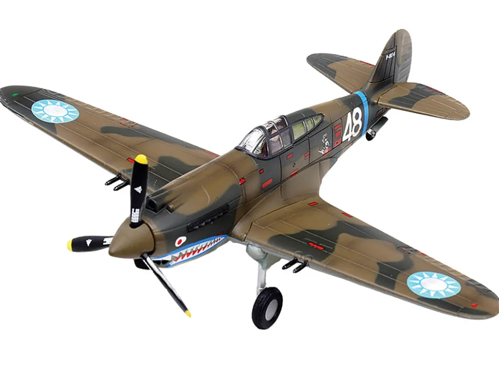 Curtiss P-40B/C Warhawk Fighter Aircraft "White 48, David Lee 'Tex' Hill, 2nd Squadron, Panda Bears, Chinese Air Force, Burma" (1942) 1st American Volunteer Group 1/72 Diecast Model Airplane by Legion