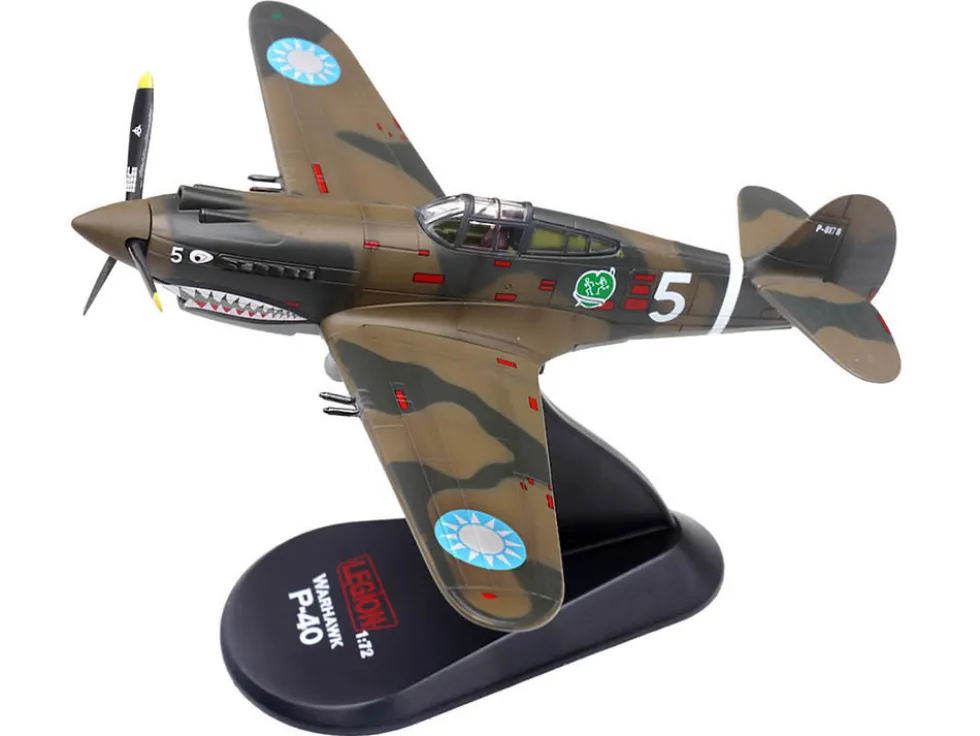 Curtiss P-40B/C Warhawk Fighter Aircraft "White 5, Charles Bond, 1st Squadron, Flying Tigers, Chinese Air Force" (1942) 1st American Volunteer Group 1/72 Diecast Model Airplane by Legion