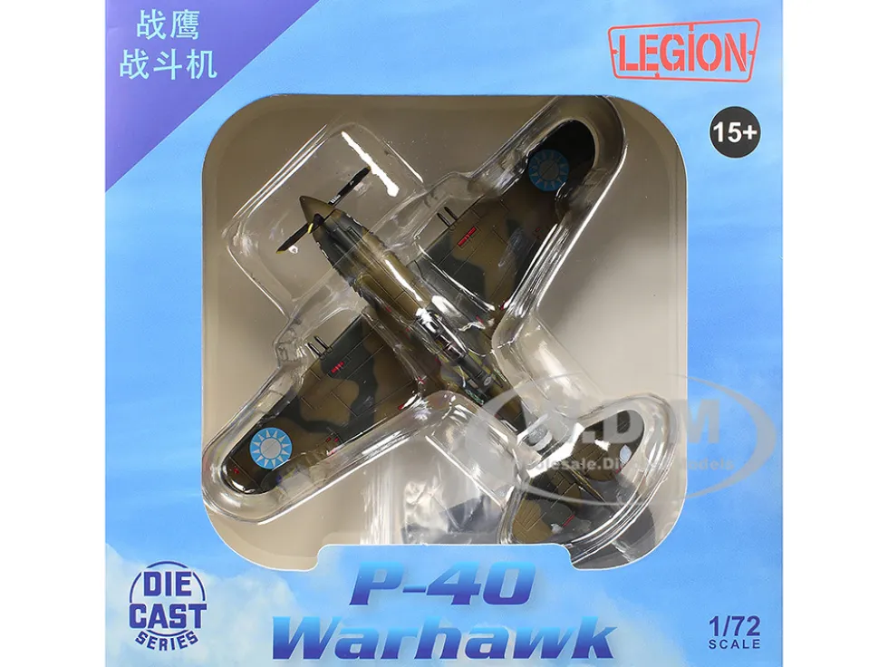 Curtiss P-40B/C Warhawk Fighter Aircraft "White 5, Charles Bond, 1st Squadron, Flying Tigers, Chinese Air Force" (1942) 1st American Volunteer Group 1/72 Diecast Model Airplane by Legion