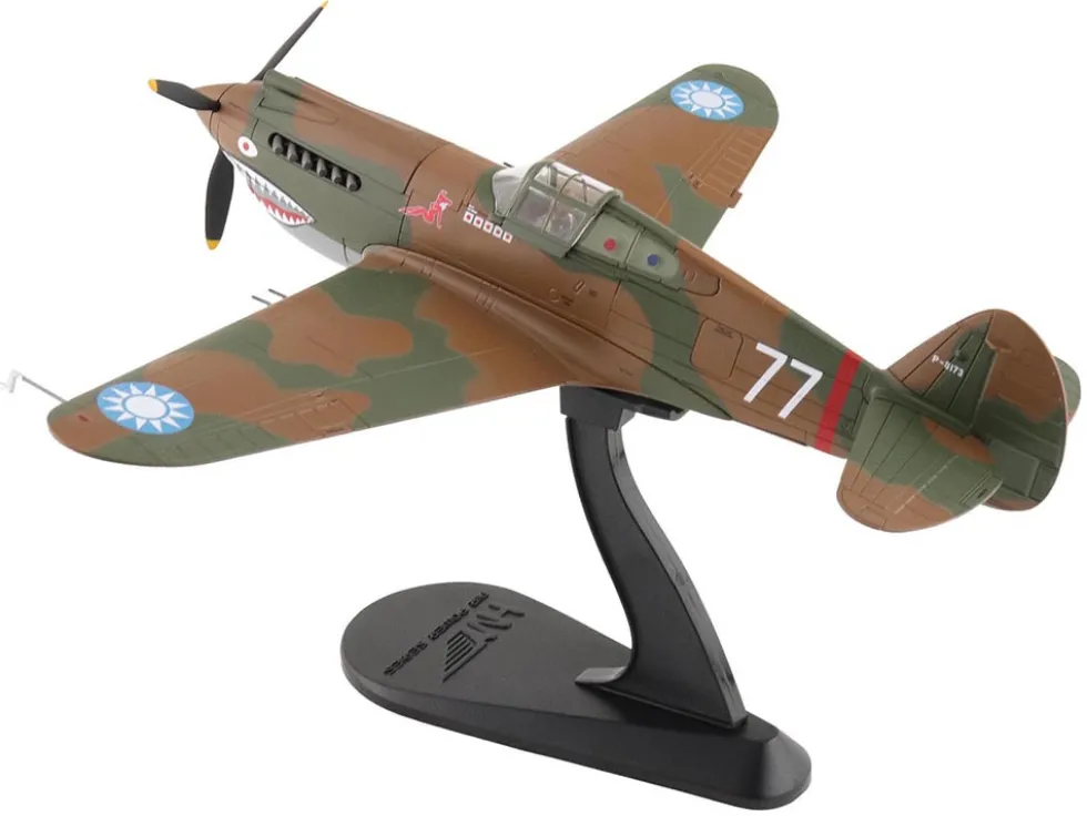 Curtiss P-40B Hawk 81-A2 Fighter-Bomber Aircraft "No.77, Robert Smith, 3rd Pursuit Squadron" (1941) American Volunteer Group in China "Air Power Series" 1/48 Diecast Model by Hobby Master