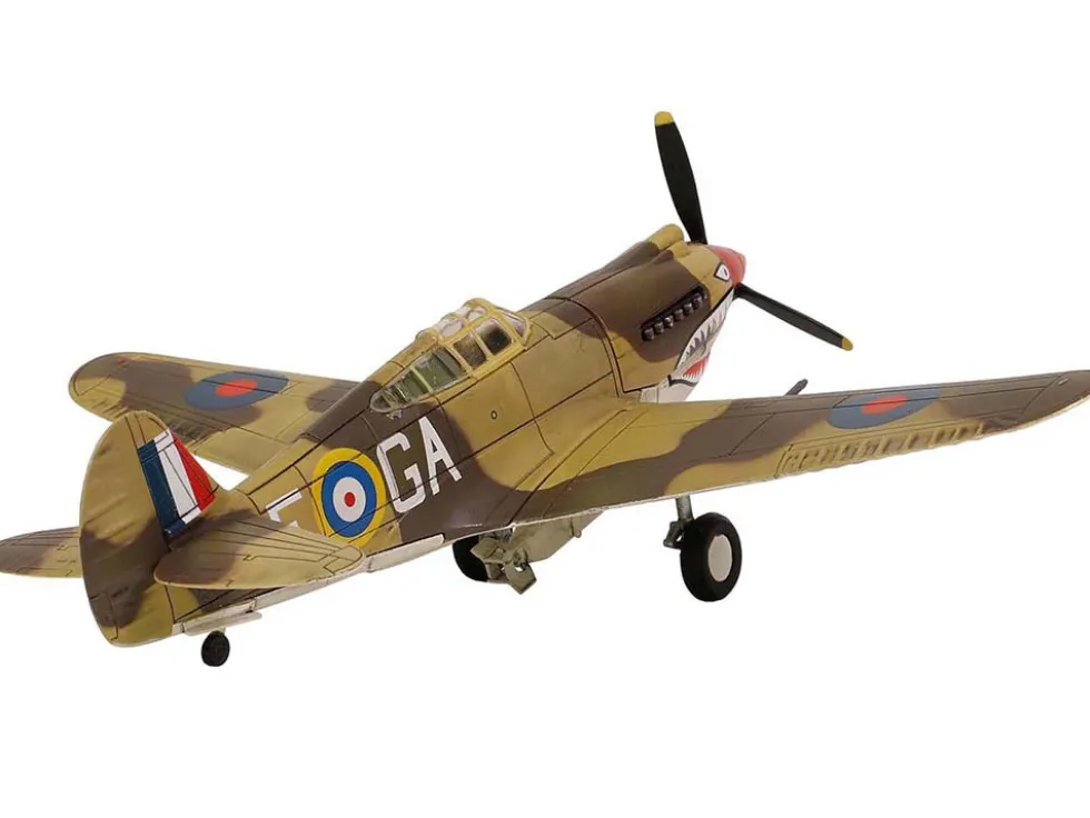 Curtiss P-40B Tomahawk MK IIB Aircraft Fighter 112 Squadron Royal Air Force AK402, GA-F North Africa October 1941 WW2 Aircrafts Series 1/72 Diecast Model Forces of Valor FOV-812060A