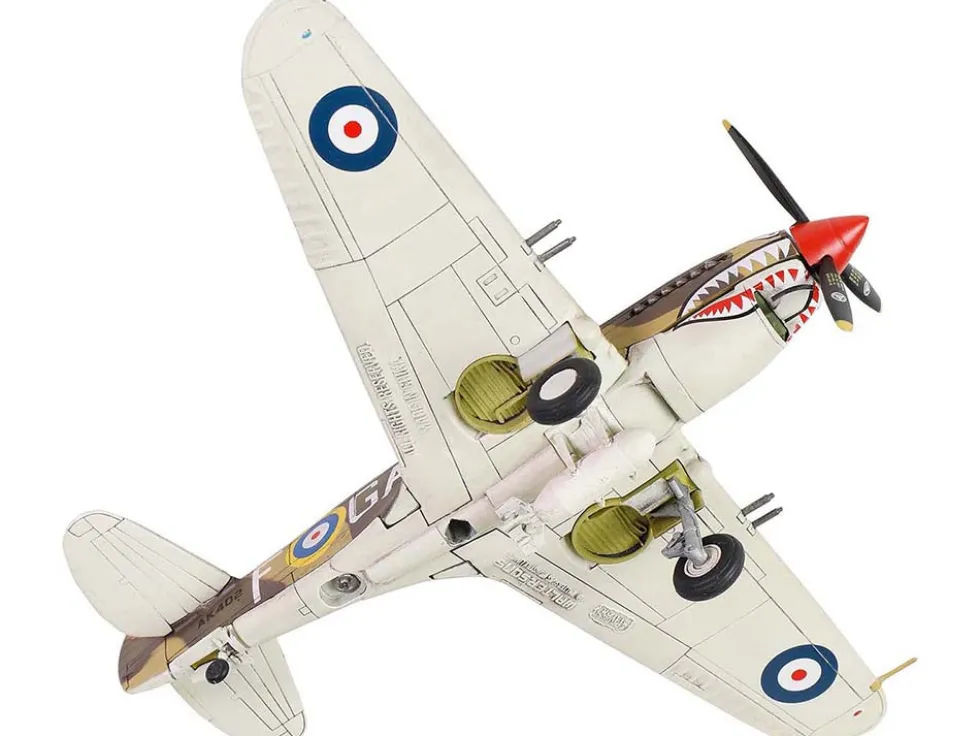 Curtiss P-40B Tomahawk MK IIB Aircraft Fighter 112 Squadron Royal Air Force AK402, GA-F North Africa October 1941 WW2 Aircrafts Series 1/72 Diecast Model Forces of Valor FOV-812060A