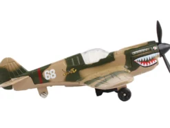Curtiss P 40 Warhawk Fighter Aircraft Camouflage Flying Tigers First American Volunteer Group with Runway Section Diecast Model Airplane Runway24 RW185