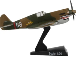 Curtiss P 40 Warhawk Fighter Aircraft Hell s Angels Flying Tigers United States Army Air Corps 1/90 Diecast Model Airplane Postage Stamp PS5354-1
