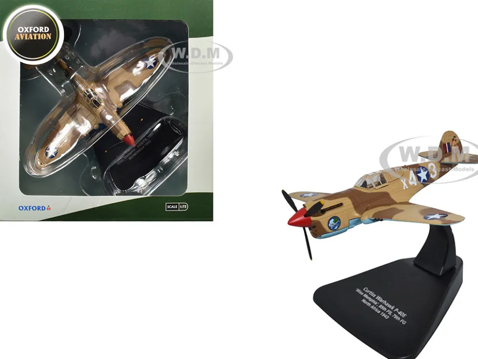 Curtiss Warhawk P-40E Fighter Aircraft "Miss Memphis, 85th Fighter Squadron, 79th Fighter Group, North Africa" (1943) United States Army Air Forces "Oxford Aviation" Series 1/72 Diecast Model Airplane by Oxford Diecast
