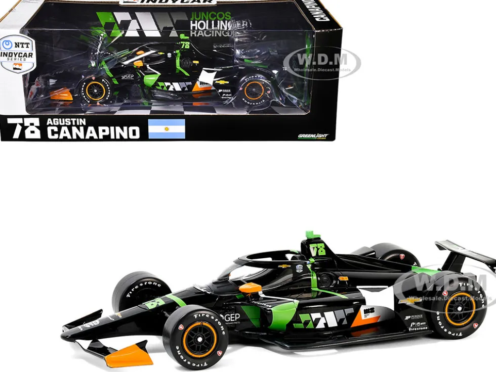 Dallara IndyCar #78 Agustin Canapino "JHR" Juncos Hollinger Racing "NTT IndyCar Series" (2024) 1/18 Diecast Model Car by Greenlight