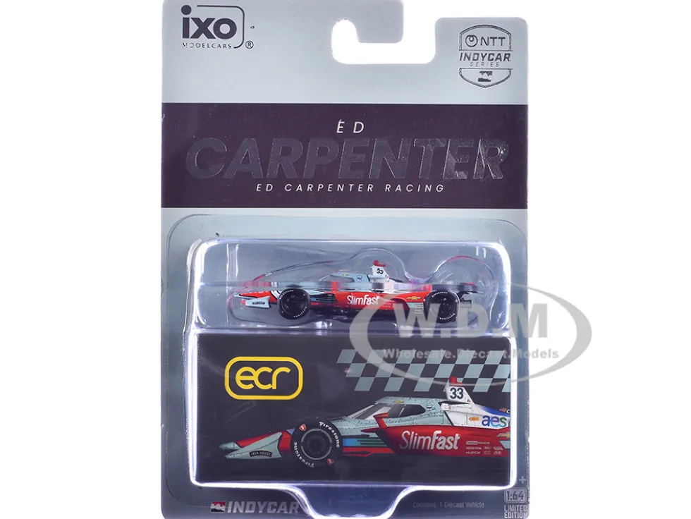 Dallara IndyCar #33 Ed Carpenter "Slim Fast" Ed Carpenter Racing (Road Course Configuration) "NTT IndyCar Series" (2026) 1/64 Diecast Model Car by IXO Models