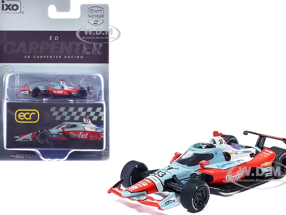 Dallara IndyCar #33 Ed Carpenter "Slim Fast" Ed Carpenter Racing (Road Course Configuration) "NTT IndyCar Series" (2026) 1/64 Diecast Model Car by IXO Models