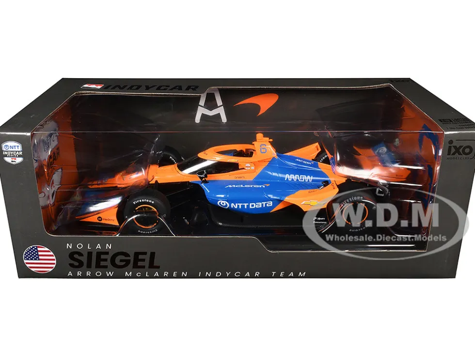 Dallara IndyCar #6 Nolan Siegel "NTT Data" Arrow McLaren (Road Course Configuration) "NTT IndyCar Series" (2026) 1/18 Diecast Model Car by IXO Models