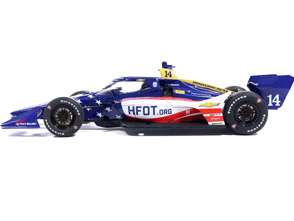 Dallara IndyCar #14 Santino Ferrucci "HFOT.Org" AJ Foyt Racing (Road Course Configuration) "NTT IndyCar Series" (2026) 1/18 Diecast Model Car by IXO Models