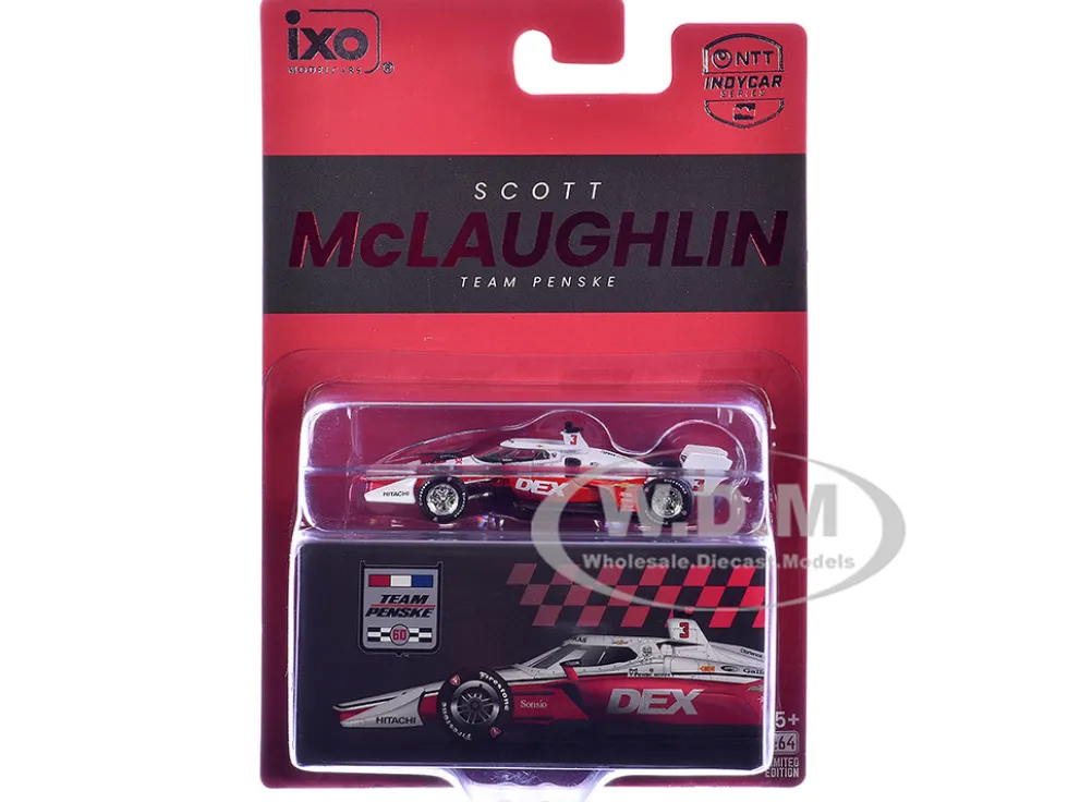 Dallara IndyCar #3 Scott McLaughlin "DEX" Team Penske (Road Course Configuration) "NTT IndyCar Series" (2026) 1/64 Diecast Model Car by IXO Models