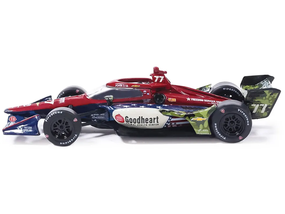 Dallara IndyCar #77 Sting Ray Robb "Goodheart Animal Health Center" Juncos Hollinger Racing (Road Course Configuration) "NTT IndyCar Series" (2026) 1/64 Diecast Model Car by IXO Models