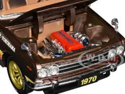 1970 Datsun 510 #5 Brown Metallic with Stripes Limited Edition to 4250 pieces Worldwide 1/24 Diecast Model Car by M2 Machines