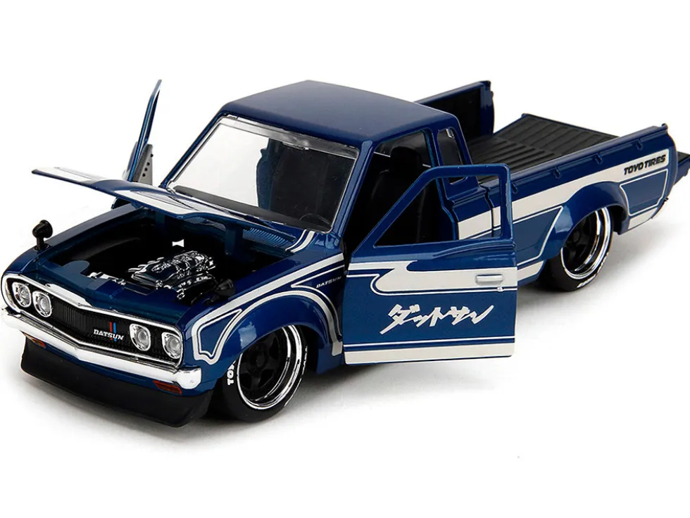 1972 Datsun 620 Pickup Truck Blue Metallic and Cream "JDM Tuners" Series 1/24 Diecast Model Car by Jada